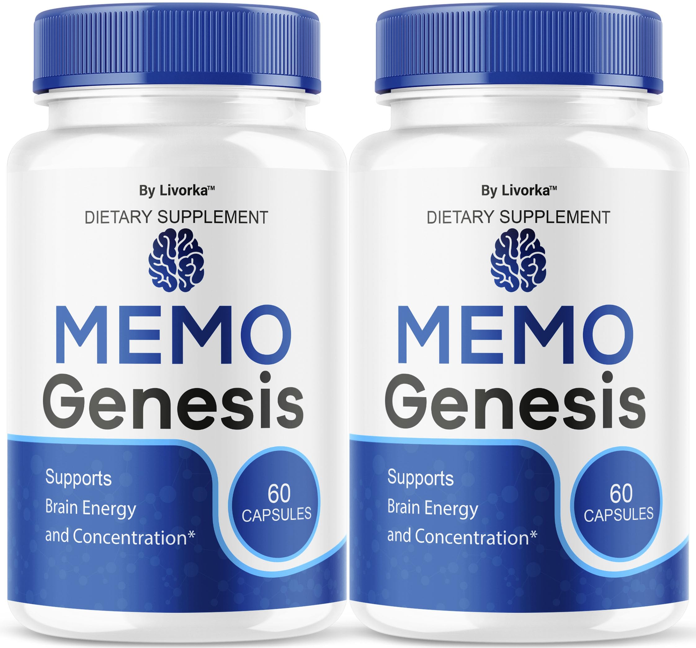 (2 Pack) Memo Genesis Capsules – Brain Health Daily Support, Natural Advanced Formula, 120 Capsules