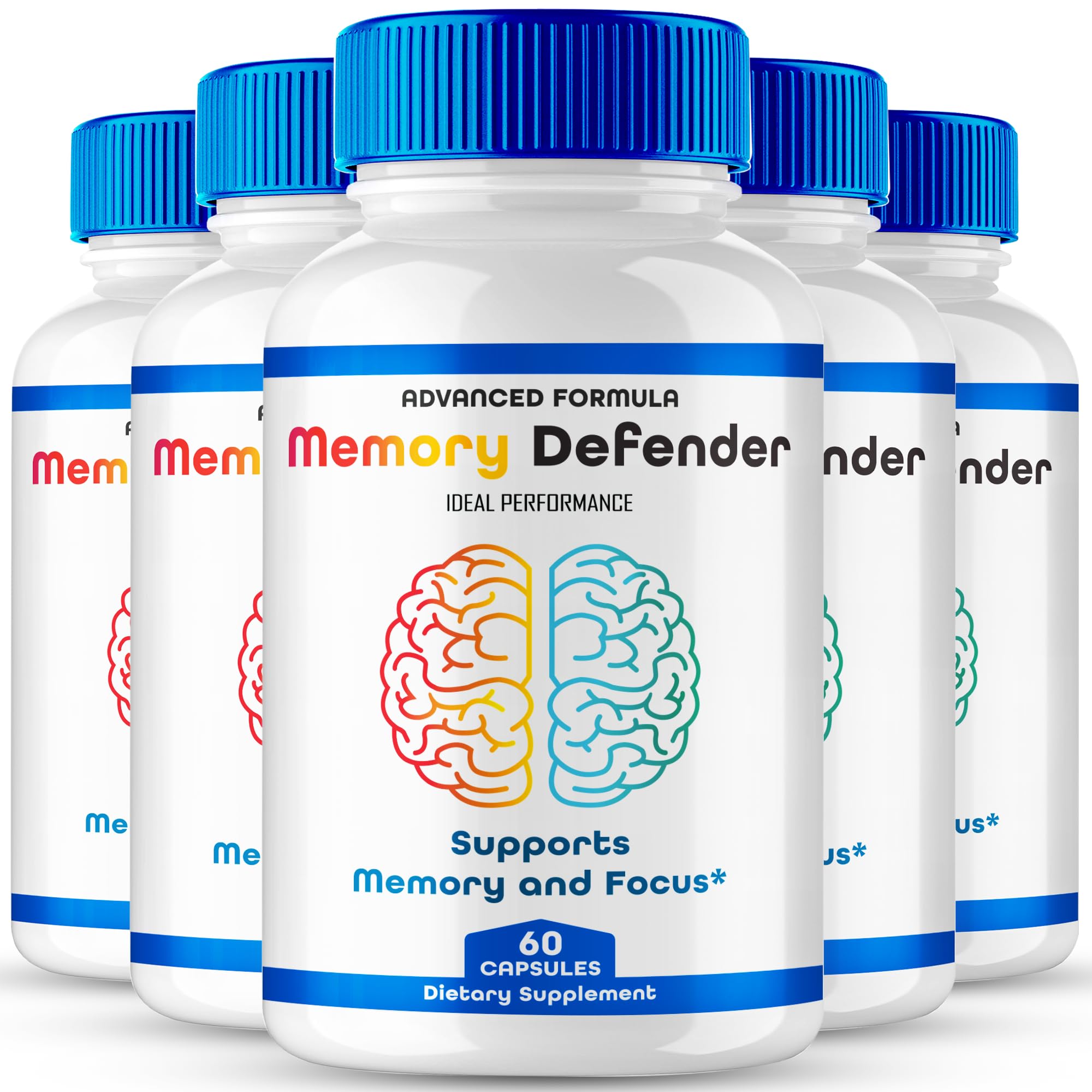 Memory Defender Capsules | MemoryDefender Brain & Memory Supplement Pills – 5 Pack