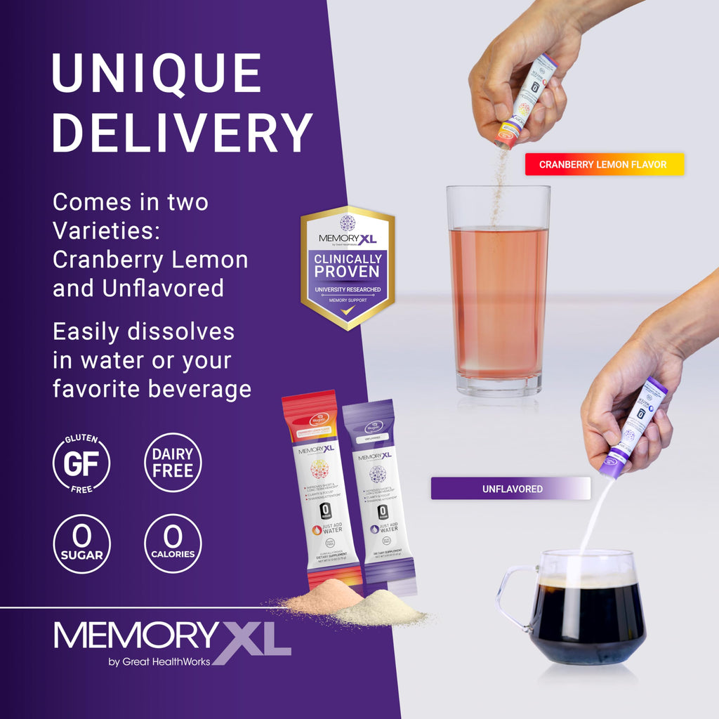 MemoryXL Magnesium L-Threonate for Focus & Memory | OmegaXL 30pk Unflavored