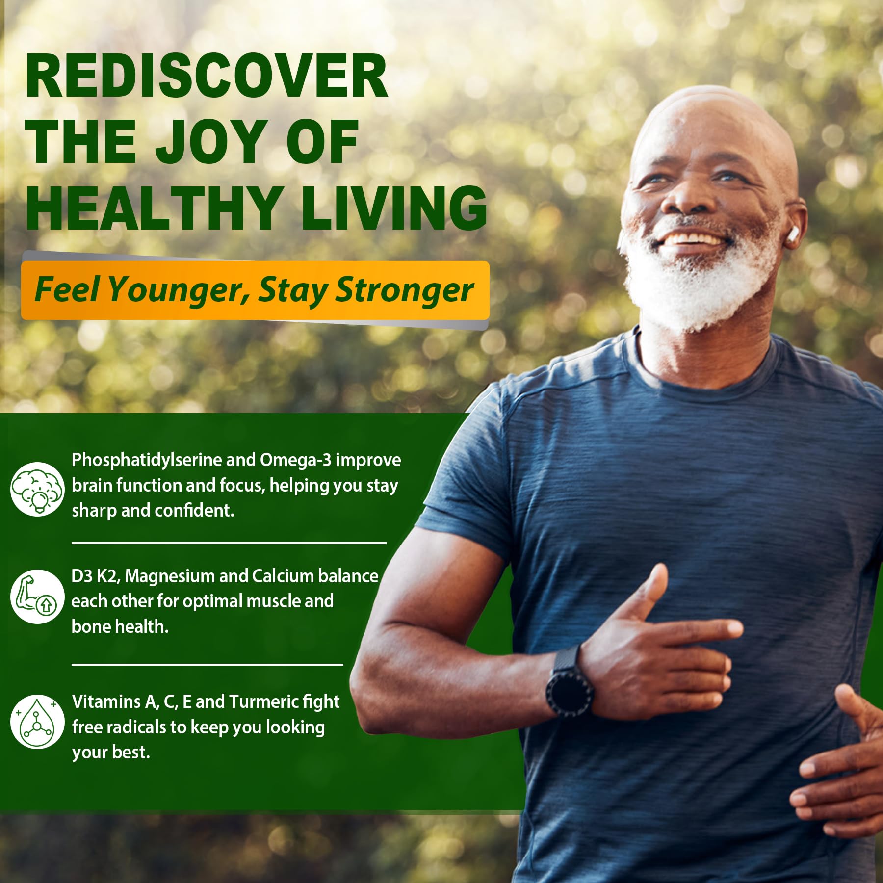 Men 50+ Sugar Free Multivitamin Gummies with Omega-3 CoQ10 D3K2 - 60 ct