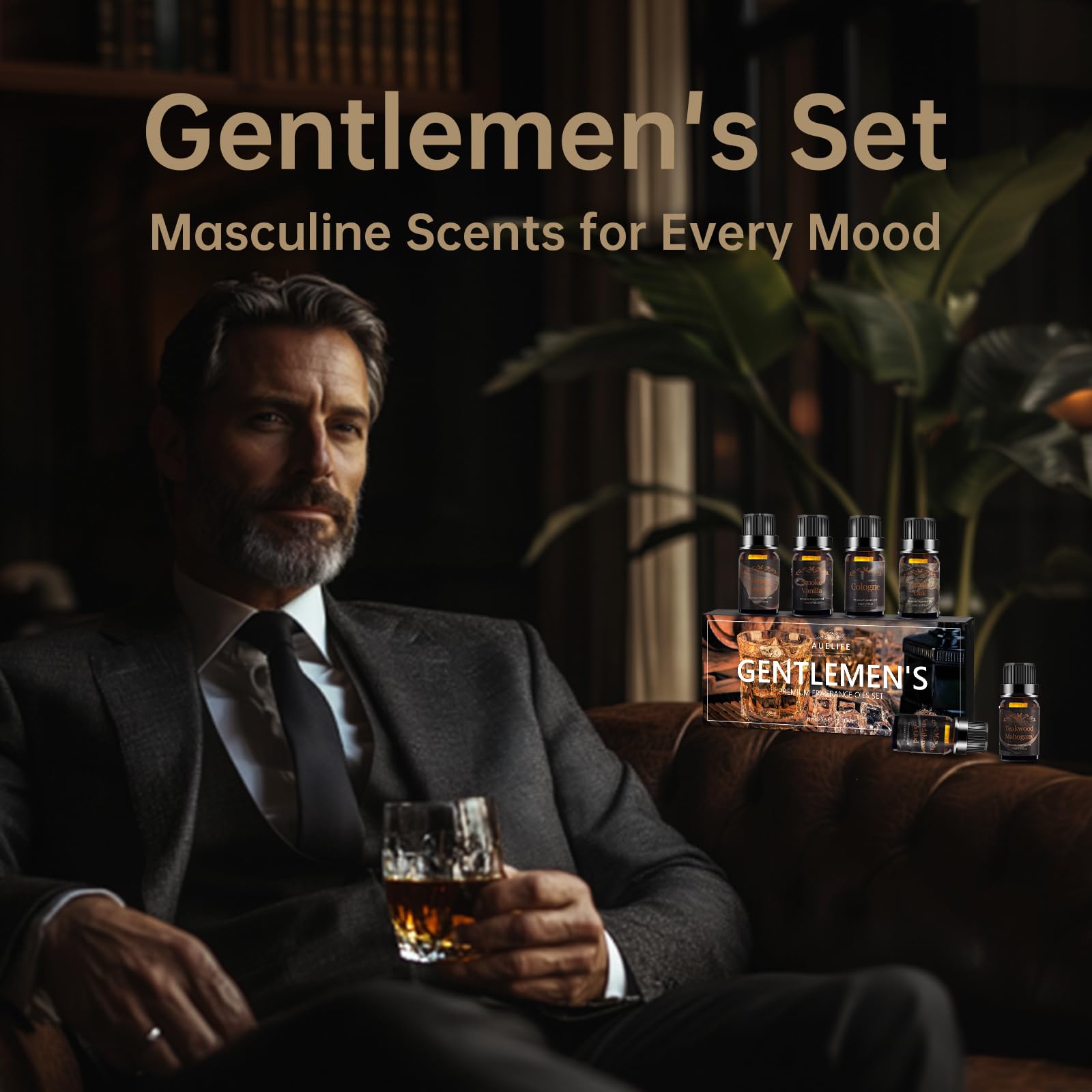 Men Essential Oils Set – 6 Premium Fragrance Oils for Diffusers, Candles & Aromatherapy | Gift Set for Men