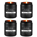 Men's 4-Pack Candle Set: Vintage Leather, Smoke & Vanilla – Soy Candles