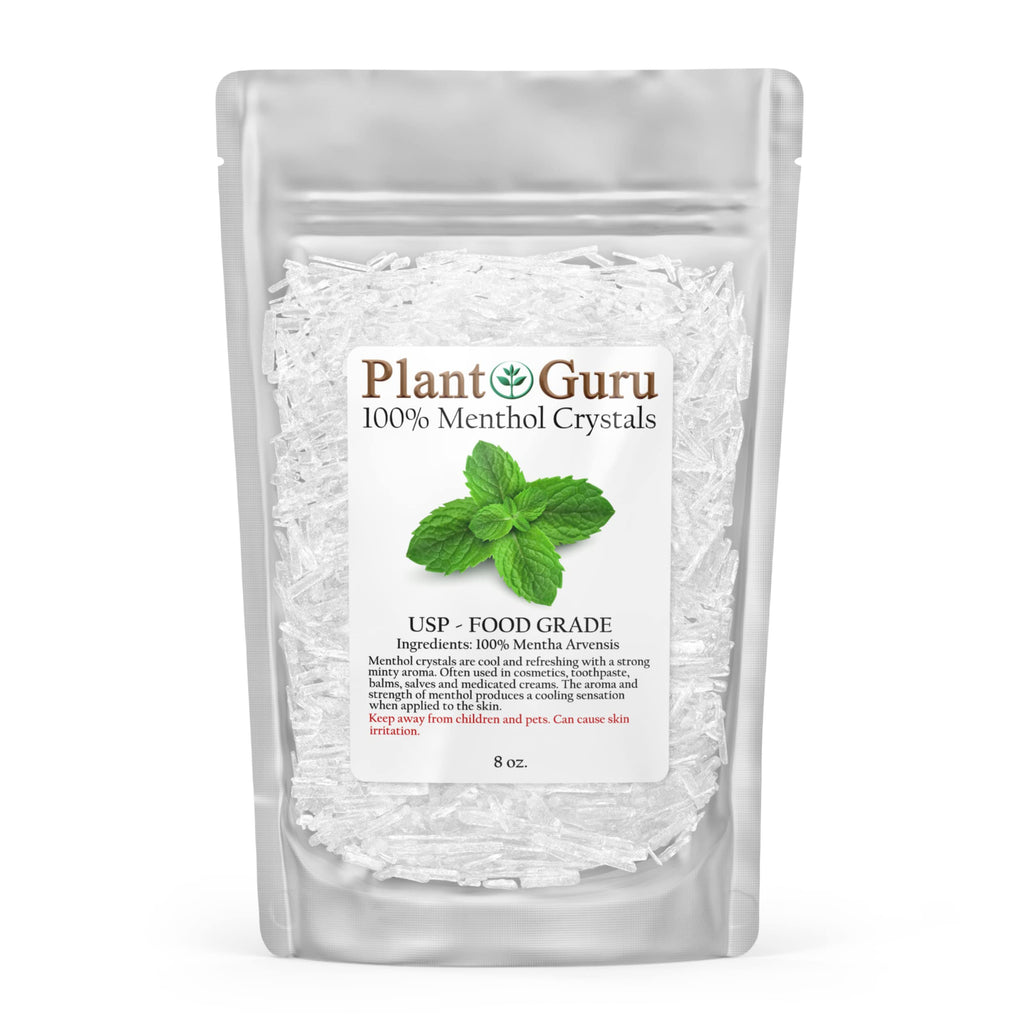 Menthol Crystals 8 oz – Mentha Arvensis | 100% Pure Natural USP Food Grade for Cosmetics, Soaps & Balms
