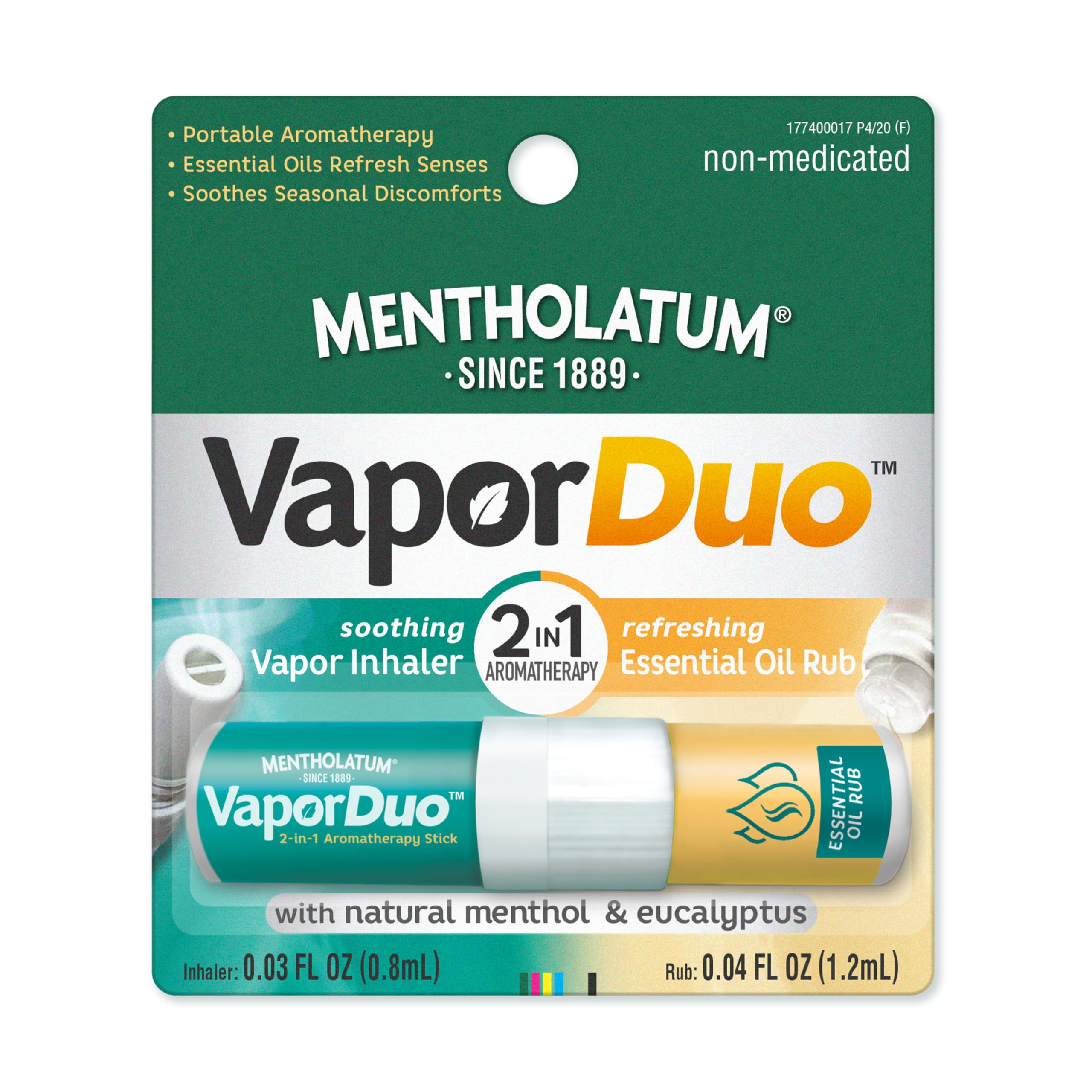 Mentholatum Vaporduo – 2-in-1 Aromatherapy Stick (1 Pack)