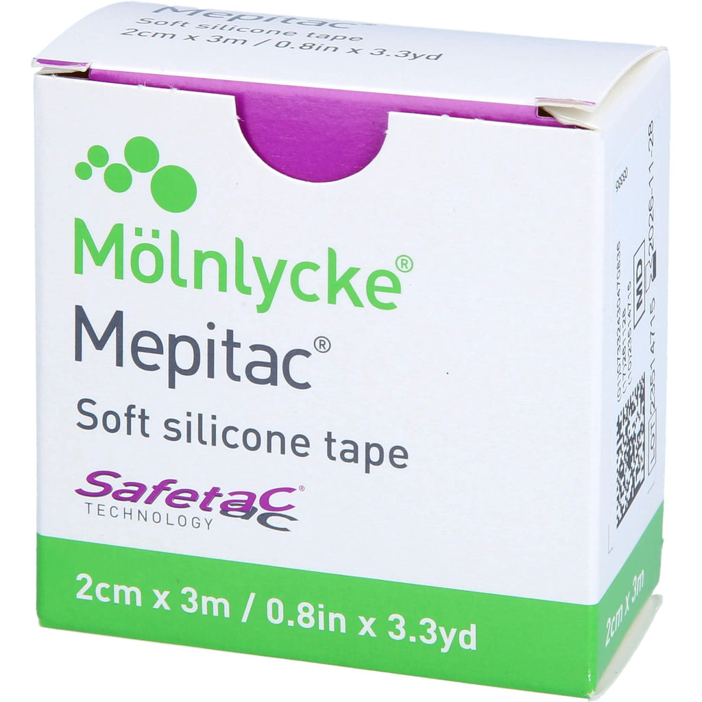 Mepitac 2 x 300 cm Roll Non-Sterile by Mlnlycke Health Care GmbH | Self-Adhesive Waterproof Scar Silicone Tape