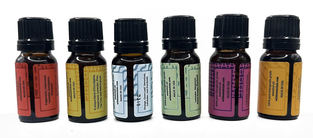 Wild Essentials 6 Pack Synergy Blend Aromatherapy Oils | 100% Pure, USA Made | mEssentials