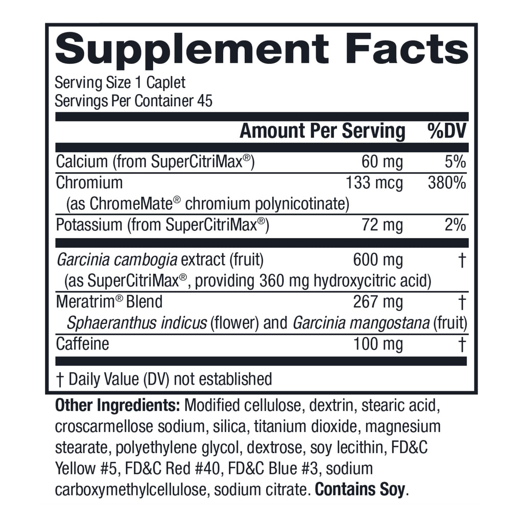 MetaboLife Ultra Dietary Supplement for Appetite Control – 800 mg, 45 Caplets (Women & Men)