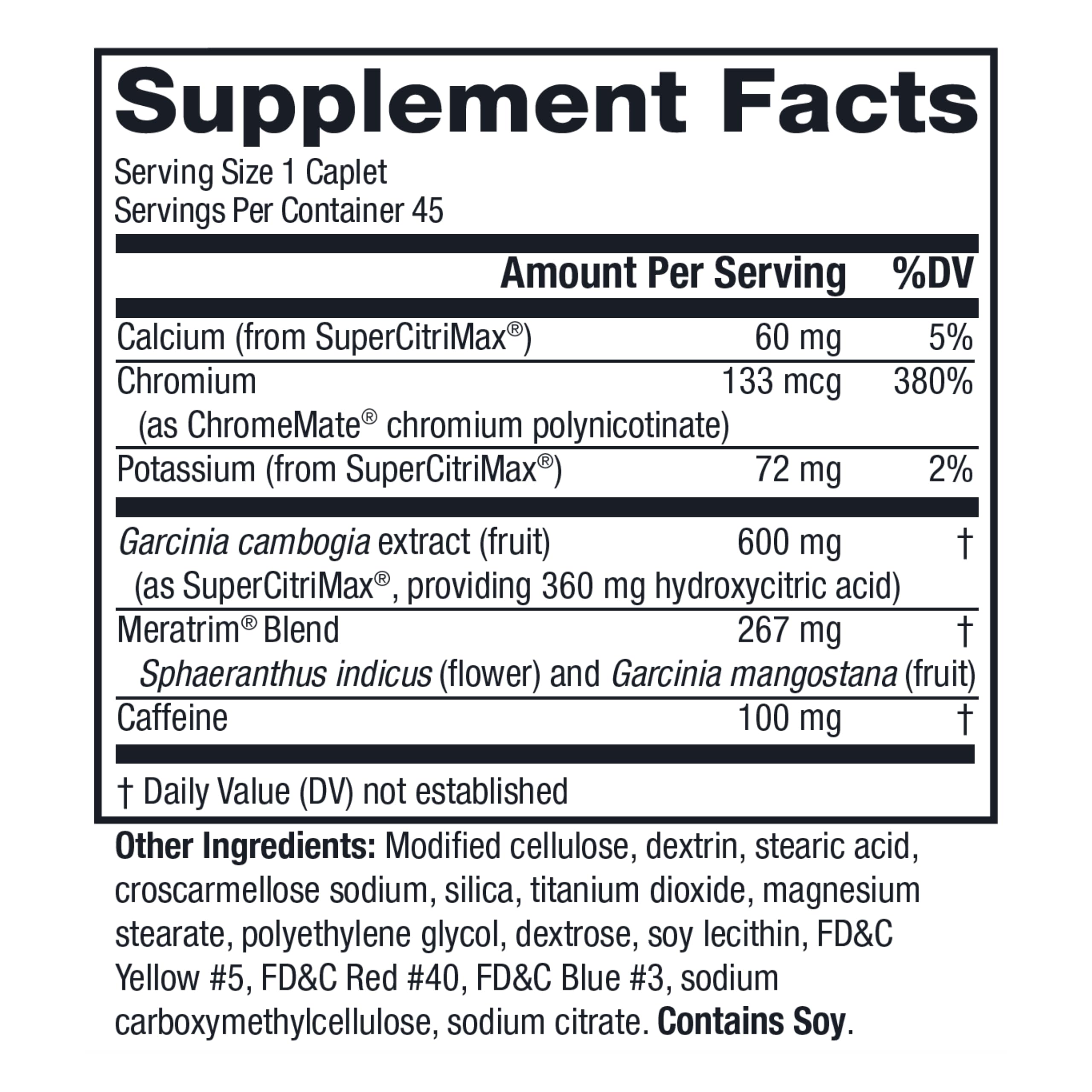 MetaboLife Ultra Dietary Supplement for Appetite Control – 800 mg, 45 Caplets (Women & Men)