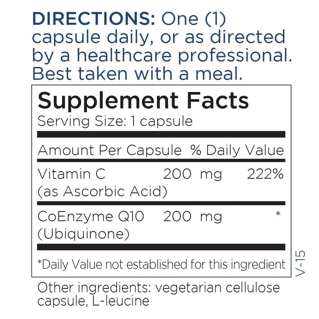 Metabolic Maintenance CoQ10 200mg Capsules with Vitamin C | Energy, Immune & Cardiovascular Support (60 capsules)