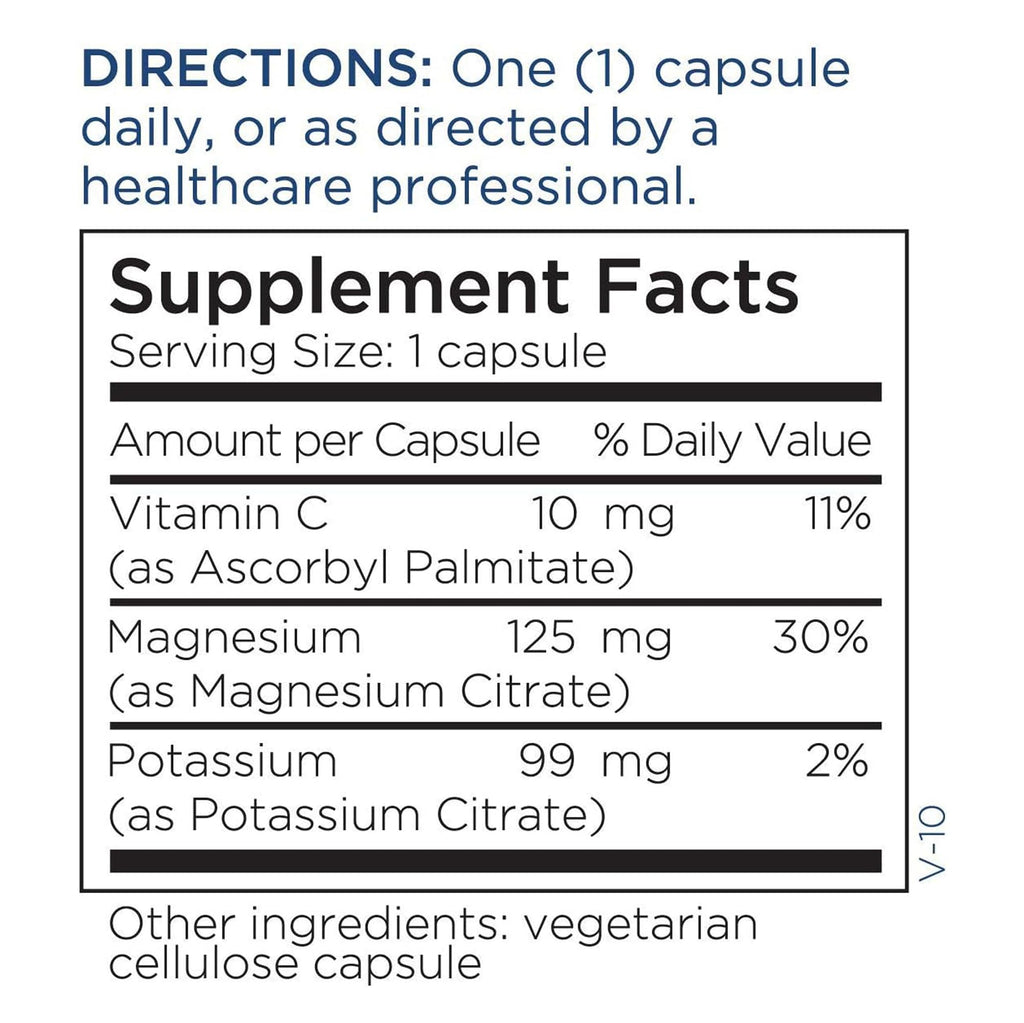 Metabolic Maintenance Potassium Magnesium Citrate – Highly Bioavailable Mineral Supplement | Supports Heart, Nerve & Muscle Health | 240 Capsules