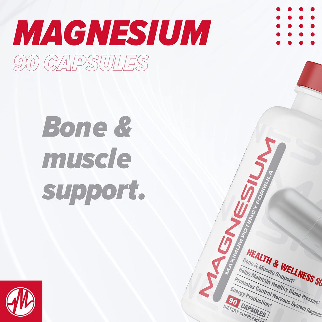 Metabolic Nutrition Magnesium 650mg per Serving | Non-GMO, Vegan, Gluten Free | 90 Capsules