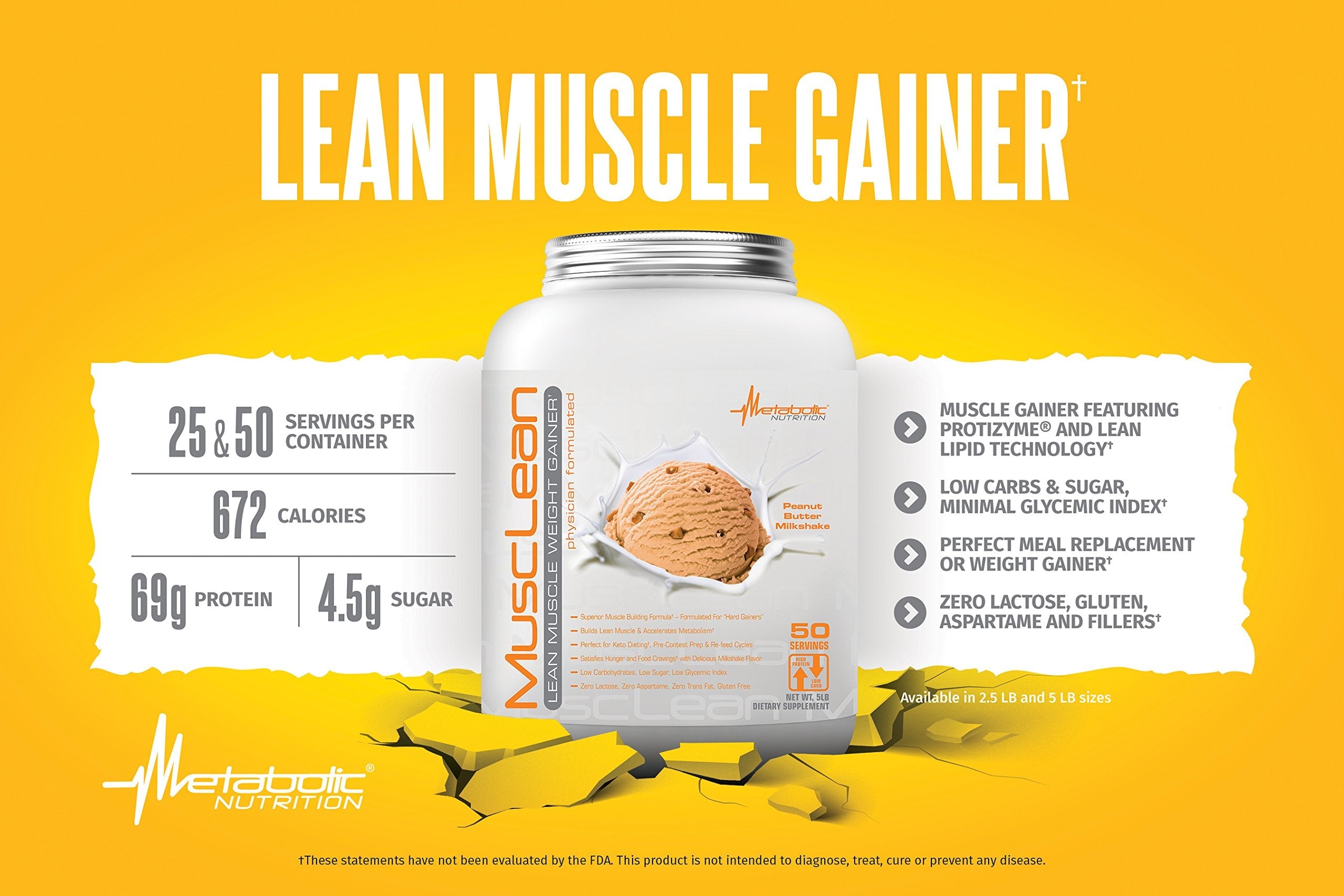 Metabolic Nutrition Musclean – High-Protein Keto Shake, Strawberry, 5 lb | 50 Servings