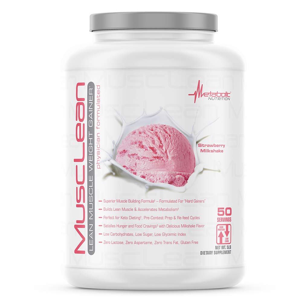 Metabolic Nutrition Musclean – High-Protein Keto Shake, Strawberry, 5 lb | 50 Servings