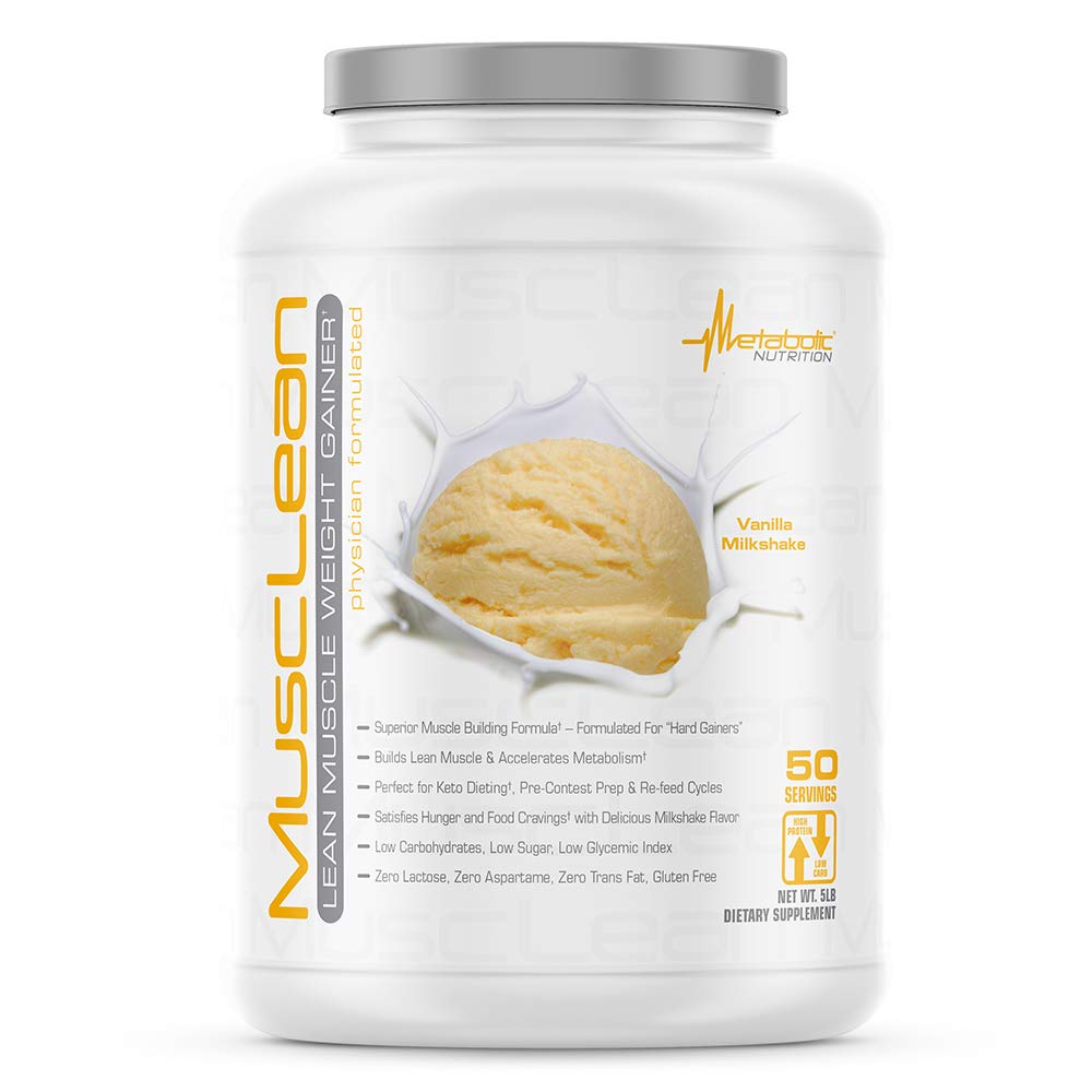 Metabolic Nutrition Musclean - Lean Keto Protein Shake & Meal Replacement, Vanilla Milkshake, 5 lb