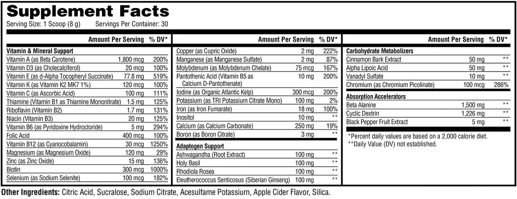 Metabolic Nutrition Vitagen Vitamin Adaptogen Complex – 240 g | Immune Support & Energy
