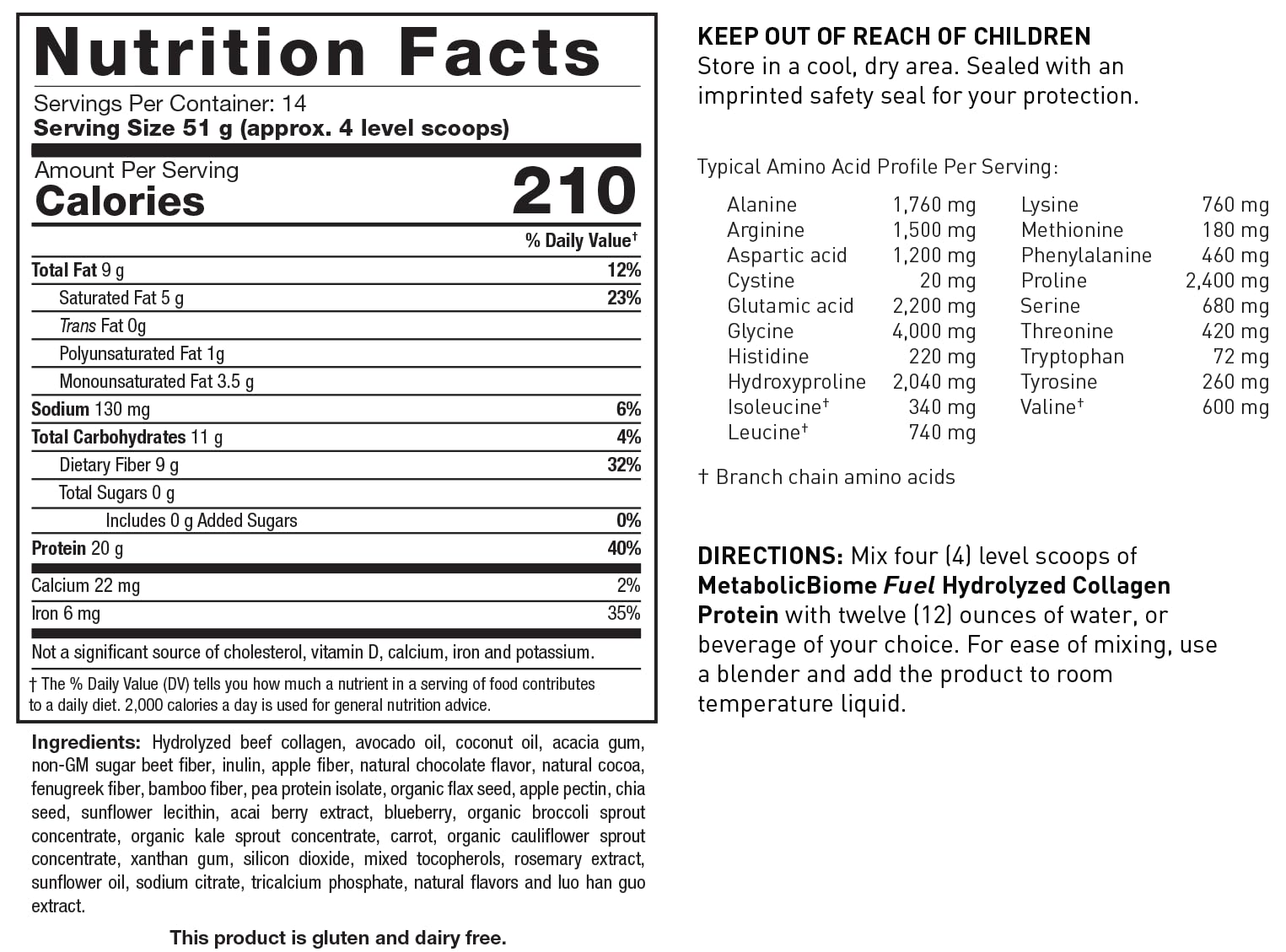 MetabolicBiome Fuel: Hydrolyzed Collagen Protein, Chocolate – 14 Servings