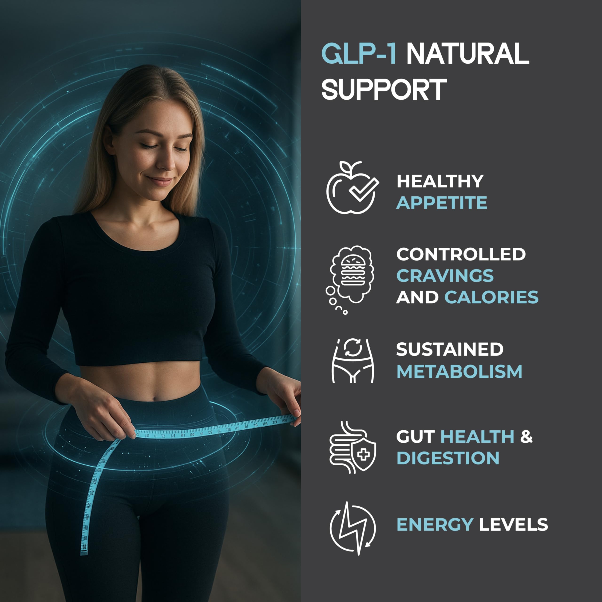 METAERA GLPrime GLP-1 Supplement - Natural GLP-1 Booster with Berberine, Cinnamon & Chromium - 1 Bottle
