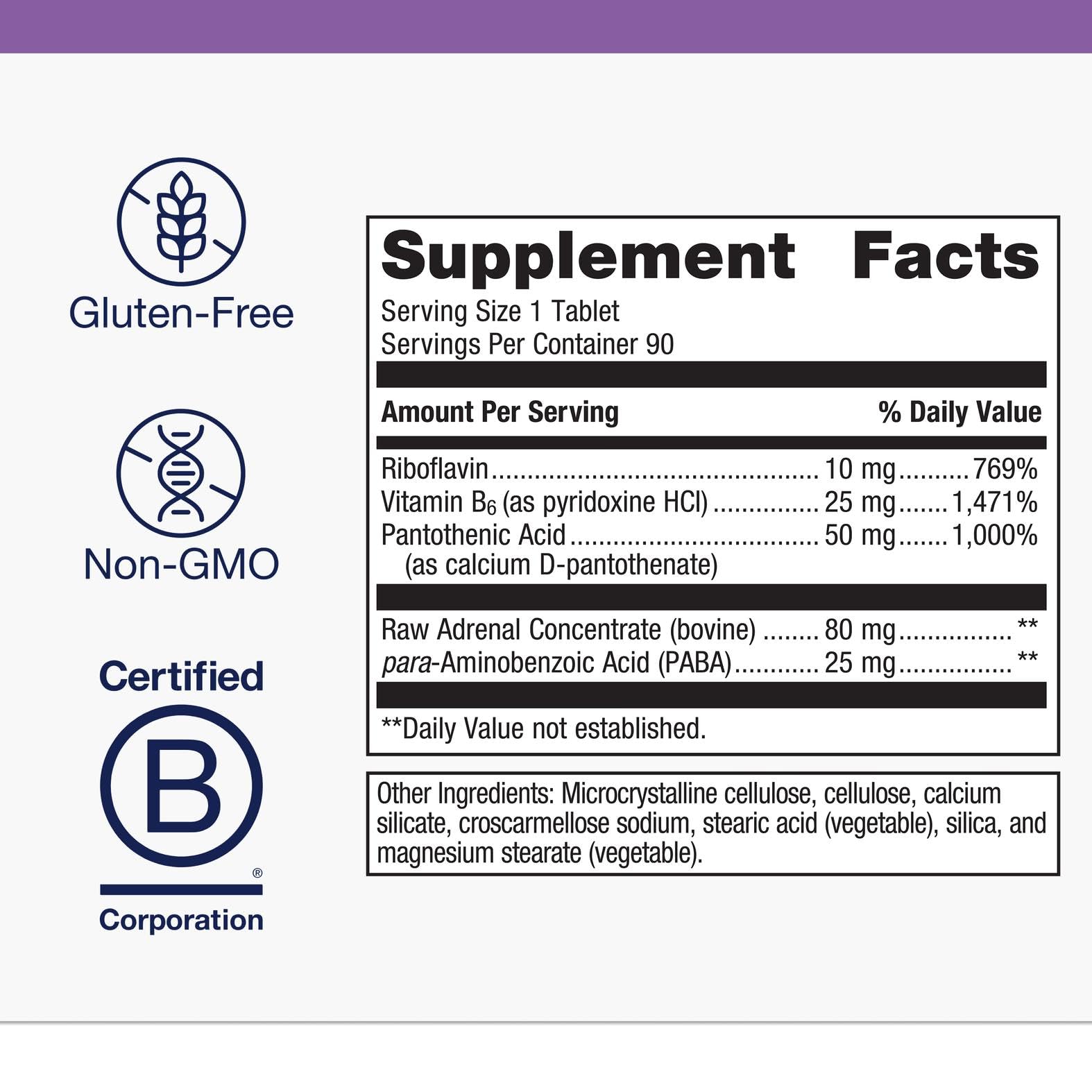 Metagenics Adrenogen Adrenal Health - Raw Adrenal Concentrate, B Vitamins & PABA