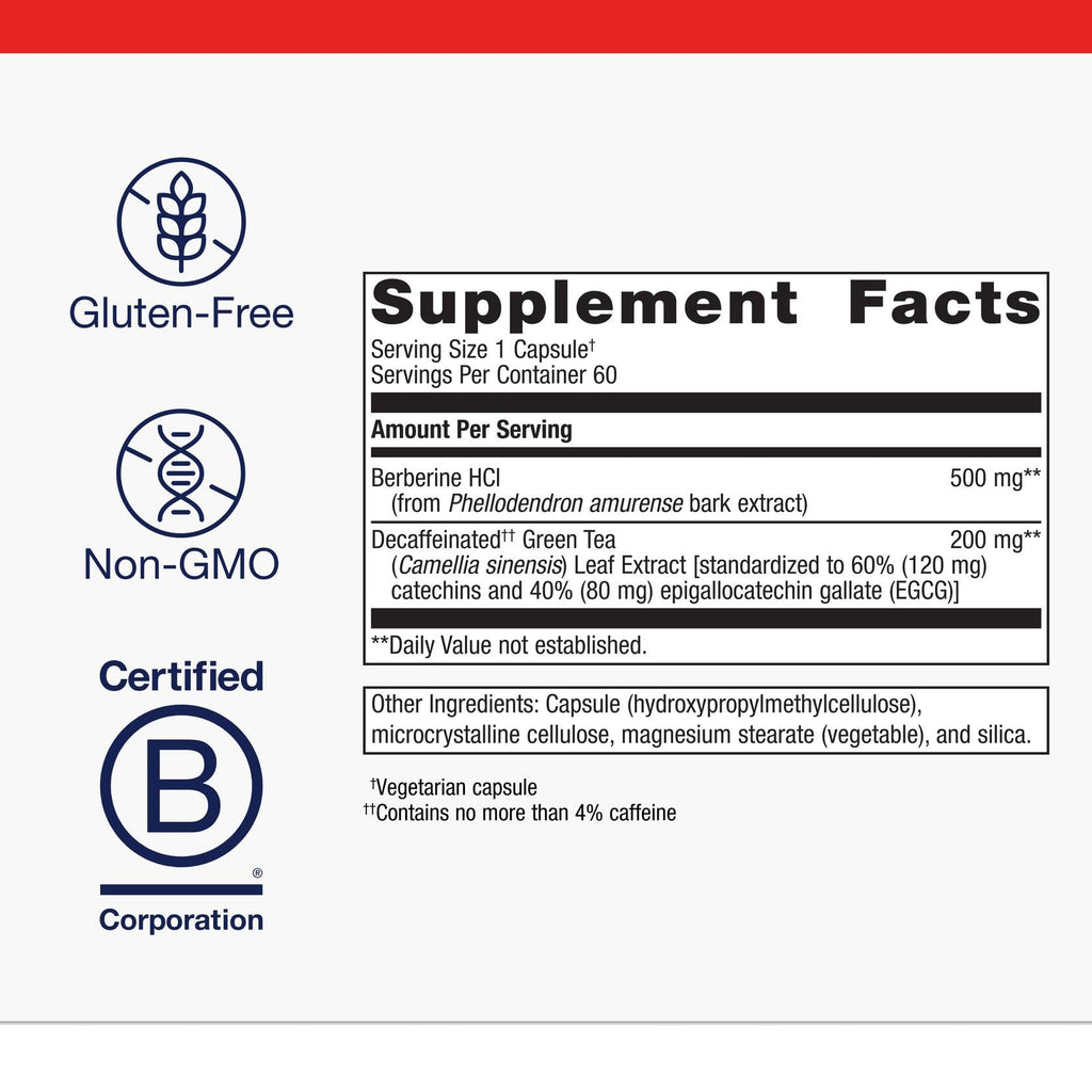 Metagenics Berberine GT 500 mg – Supports Metabolism & Heart Health | 60 Vegetarian Capsules