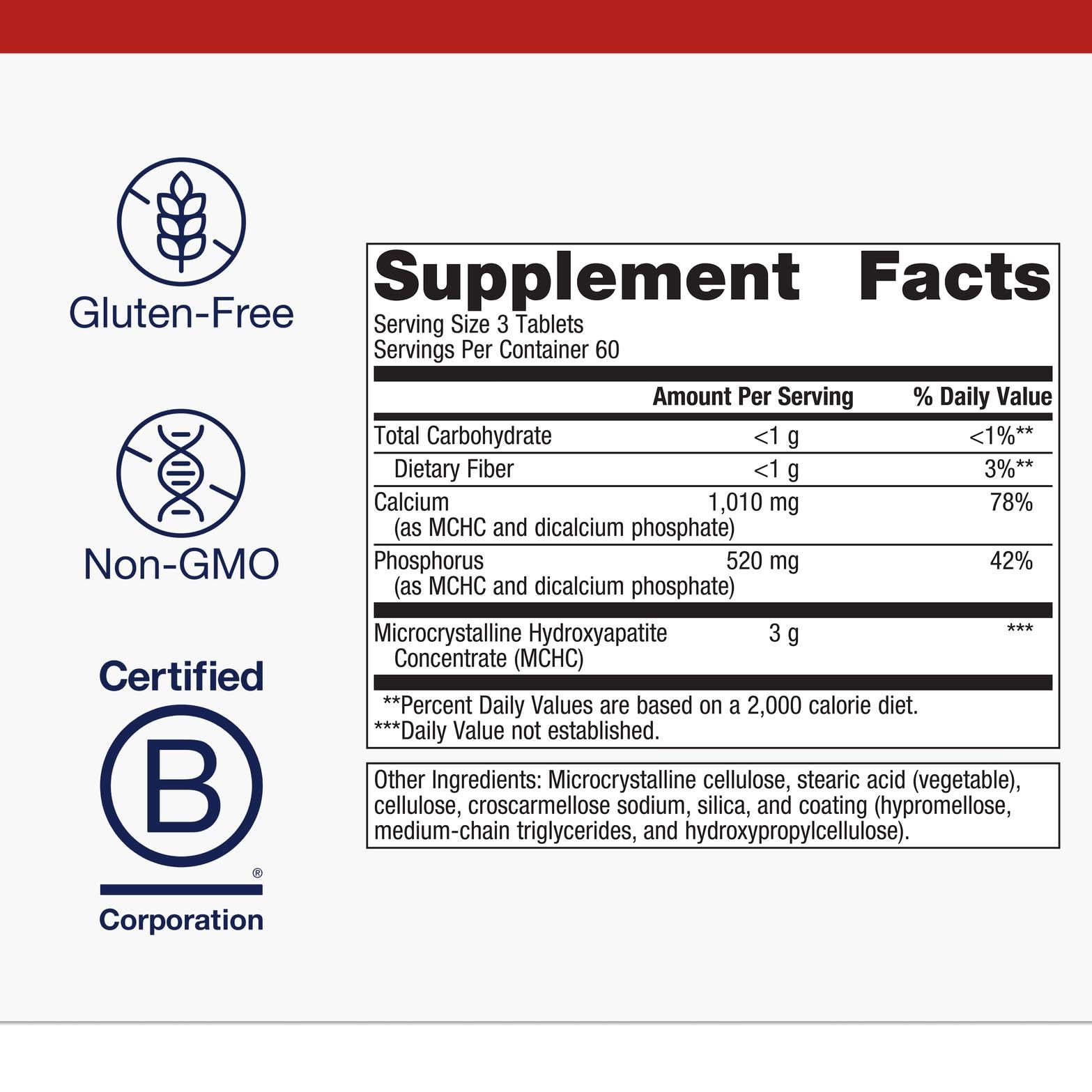 Metagenics Bone Builder Extra Strength – MCHC Calcium & Phosphorus, 180 Tablets