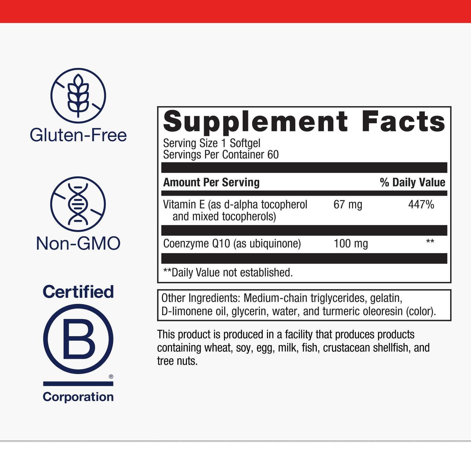 Metagenics CoQ10 ST-100 100 mg Ubiquinone with Vitamin E – Heart, Energy & Antioxidant Support