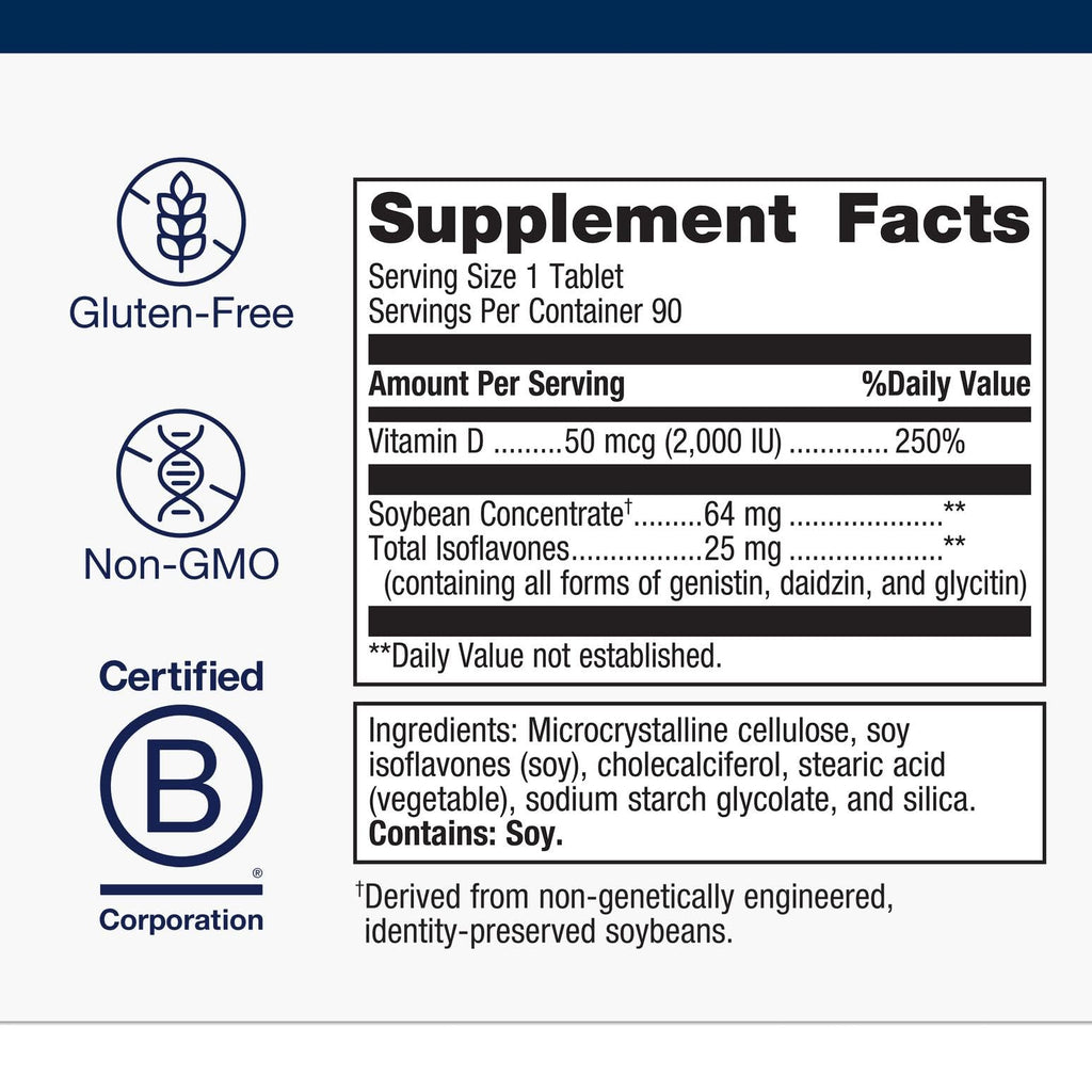 Metagenics D3 2000 IU Complex – Vitamin D3 with Isoflavones | 3-Month Supply