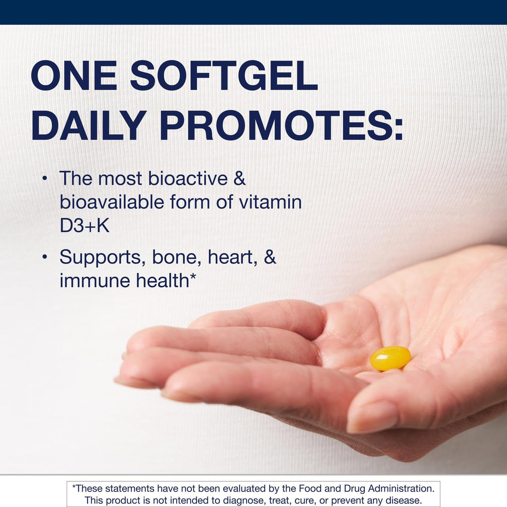 Metagenics Vitamin D3 + K (MK-7) - 10,000 IU, 60 Softgels | Artery Health, Immune Support, Non-GMO, Gluten-Free