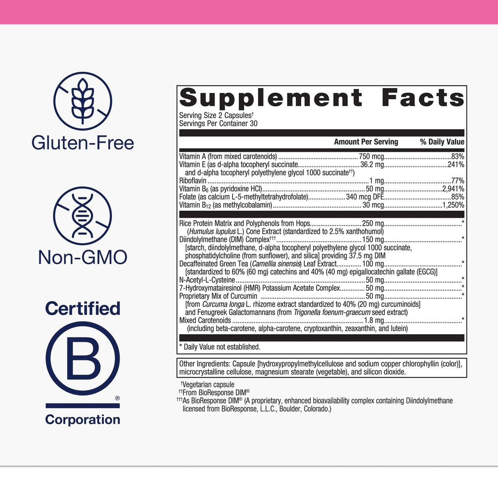 Metagenics EstroFactors – Estrogen Metabolism & Detox Support with Beta-Carotene, Curcumin & Phytonutrients | Non-GMO, Gluten-Free | 60 Tablets