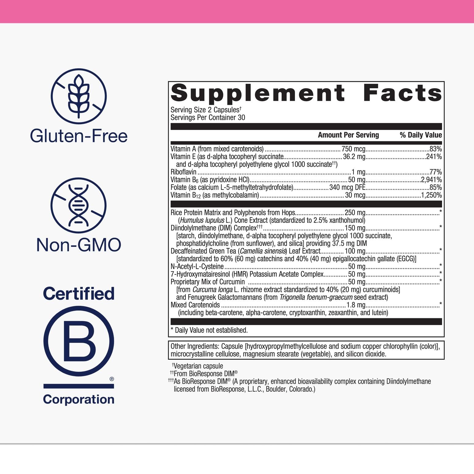 Metagenics EstroFactors – Estrogen Metabolism & Detox Support with Beta-Carotene, Curcumin & Phytonutrients | Non-GMO, Gluten-Free | 60 Tablets