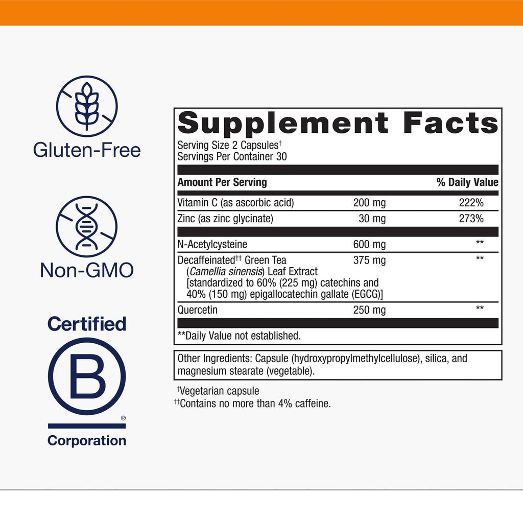 Metagenics Immune Active: Quercetin, NAC, Zinc, EGCG & Vitamin C for Immune Support