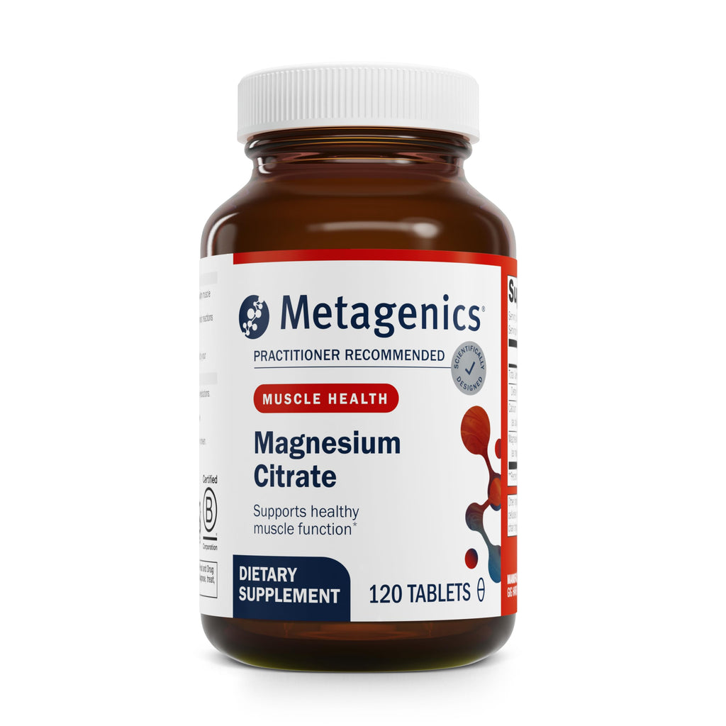 Metagenics Magnesium Citrate - 300 mg Magnesium & 60 mg Calcium Supplement - Chelated Minerals - Supports Muscle & Bone Health - Vegetarian & Gluten-Free - 120 Count