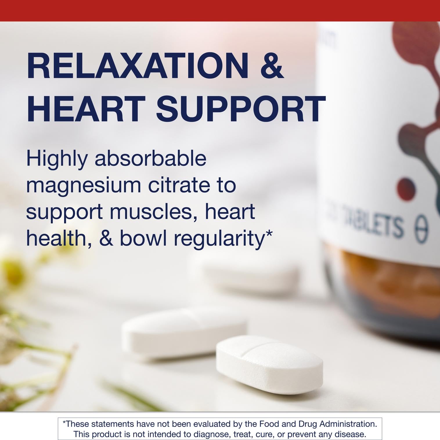 Metagenics Magnesium Citrate - 300 mg Magnesium & 60 mg Calcium Supplement - Chelated Minerals - Supports Muscle & Bone Health - Vegetarian & Gluten-Free - 120 Count