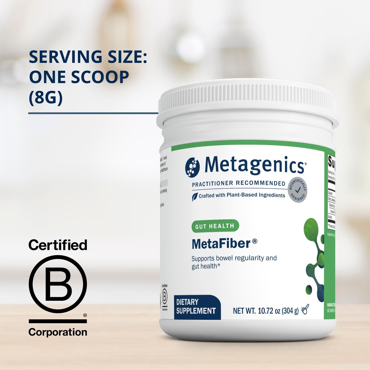 Metagenics MetaFiber 6 g Dietary Fiber – GI Regularity & Constipation Relief | 10.72 oz