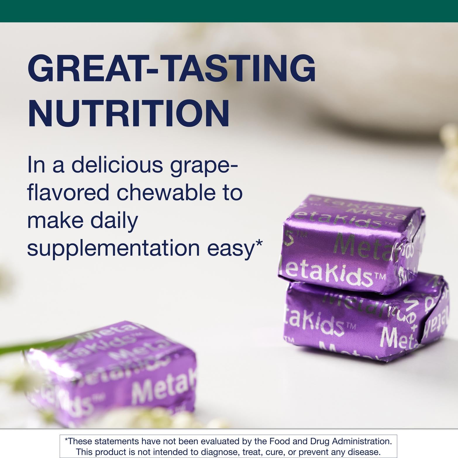 Metagenics MetaKids Multivitamin Soft Chews – Grape Flavor, 60 Servings