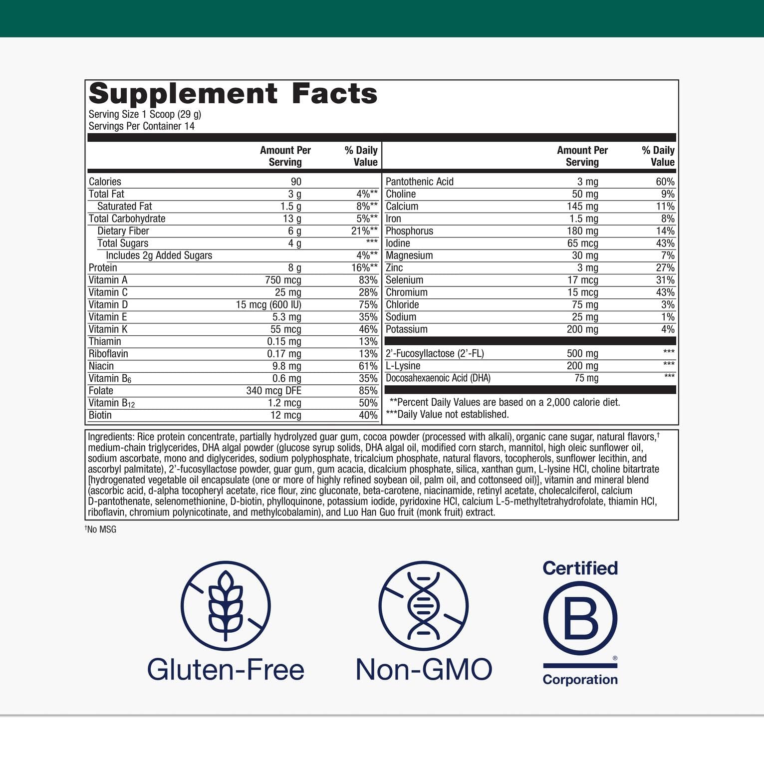 Metagenics MetaKids Nutrition Powder – Kids Multivitamin with Prebiotics, DHA, Protein (Non-GMO, Gluten-Free) Chocolate 14.32 oz