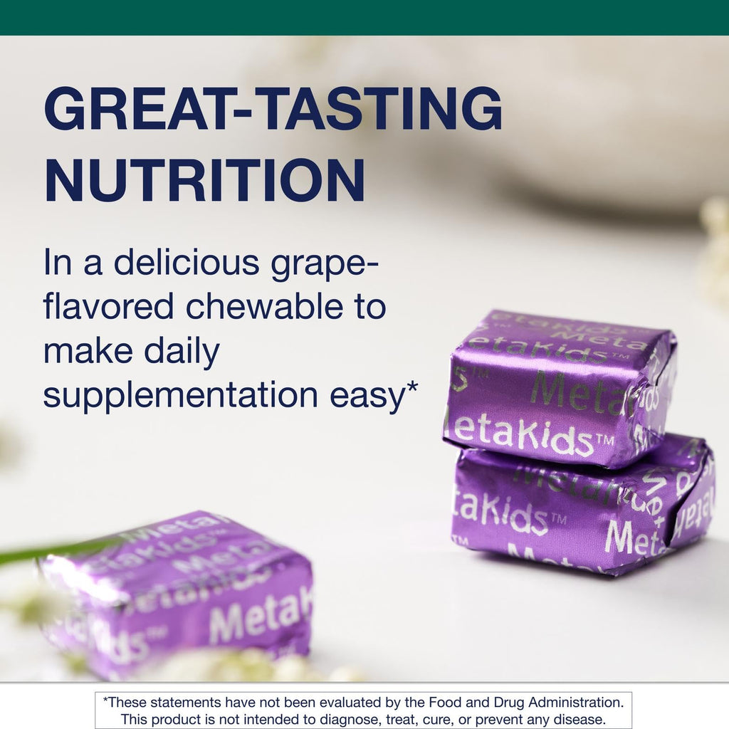Metagenics MetaKids Multivitamin Soft Chews – Grape Flavor, 60 Servings