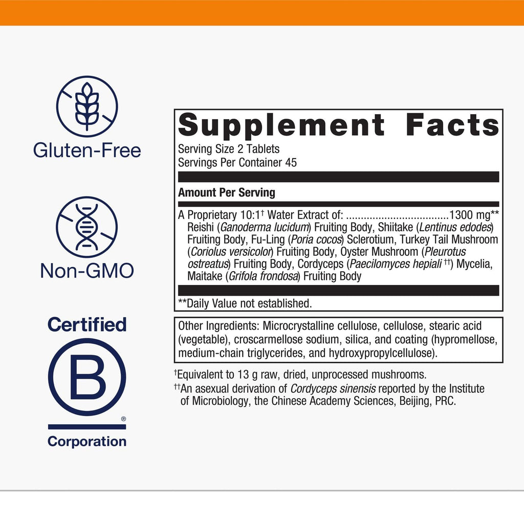 Metagenics Mycotaki Immune Support - 7-Mushroom Adaptogenic Blend (90 Tablets)