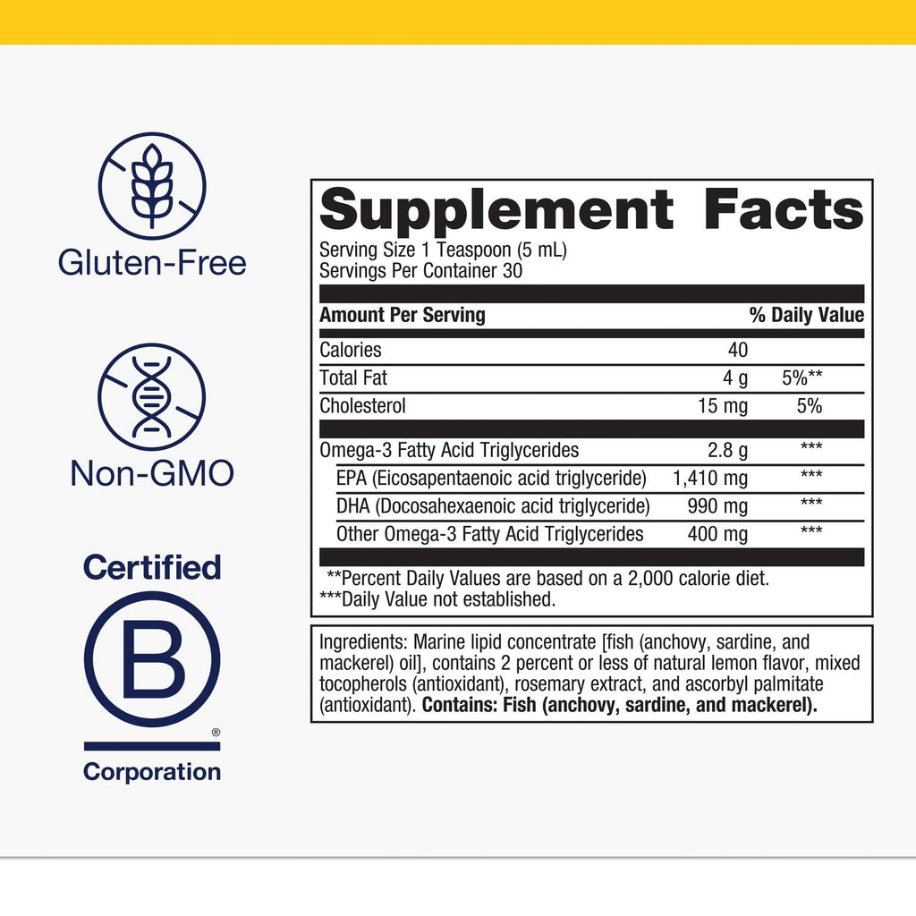 Metagenics OmegaGenics EPA-DHA 2400 mg – High Potency Lemon Fish Oil, Non-GMO & Gluten-Free
