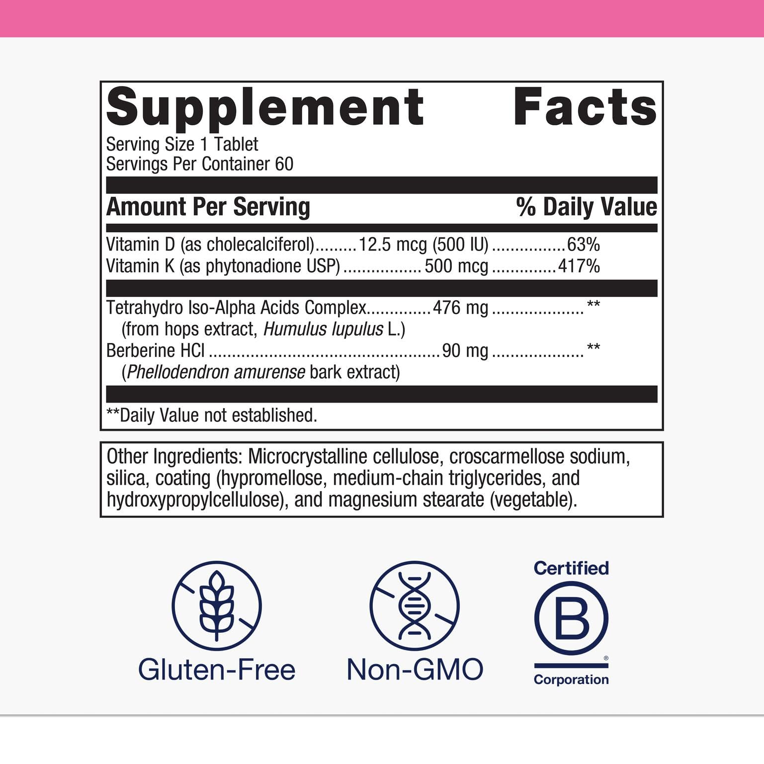 Metagenics Ostera Bone Support for Postmenopausal Women – Berberine, Vitamins D & K | 60 Tablets