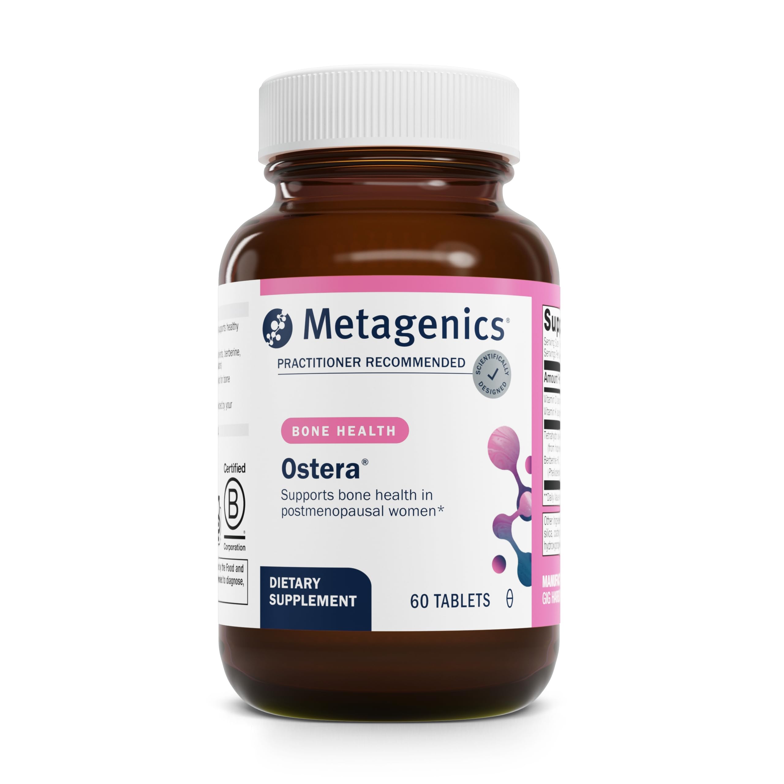 Metagenics Ostera Bone Support for Postmenopausal Women – Berberine, Vitamins D & K | 60 Tablets