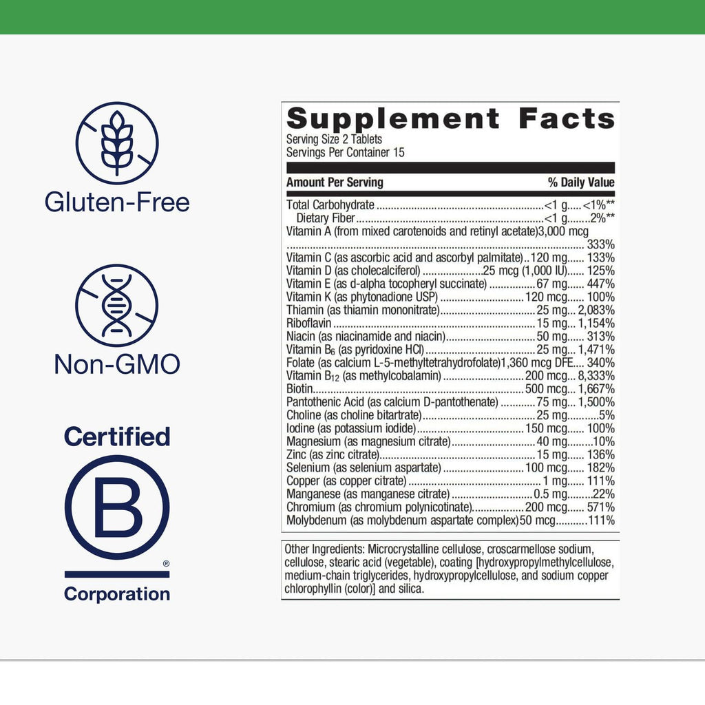 Metagenics PhytoMulti Without Iron – Daily Multivitamin for Men & Women | 30 Tablets | Non-GMO, Gluten-Free