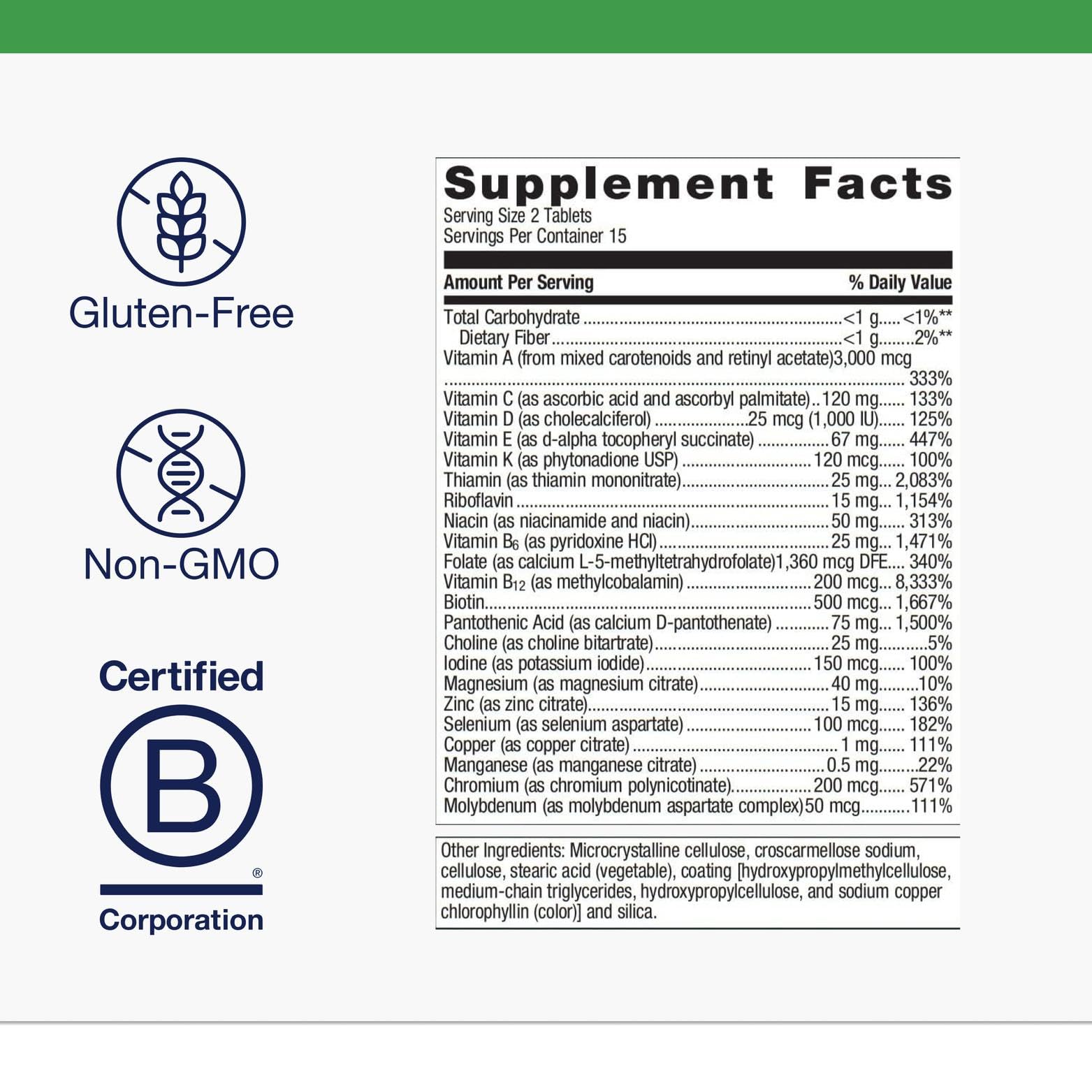 Metagenics PhytoMulti Without Iron – Daily Multivitamin for Men & Women | 30 Tablets | Non-GMO, Gluten-Free