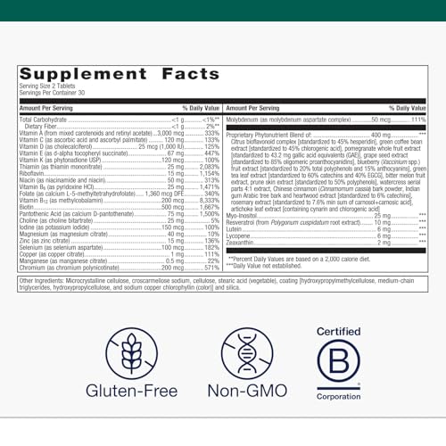 Metagenics PhytoMulti Without Iron – 60 Tablets | Daily Multivitamin with 20+ Nutrients, NonGMO & GlutenFree