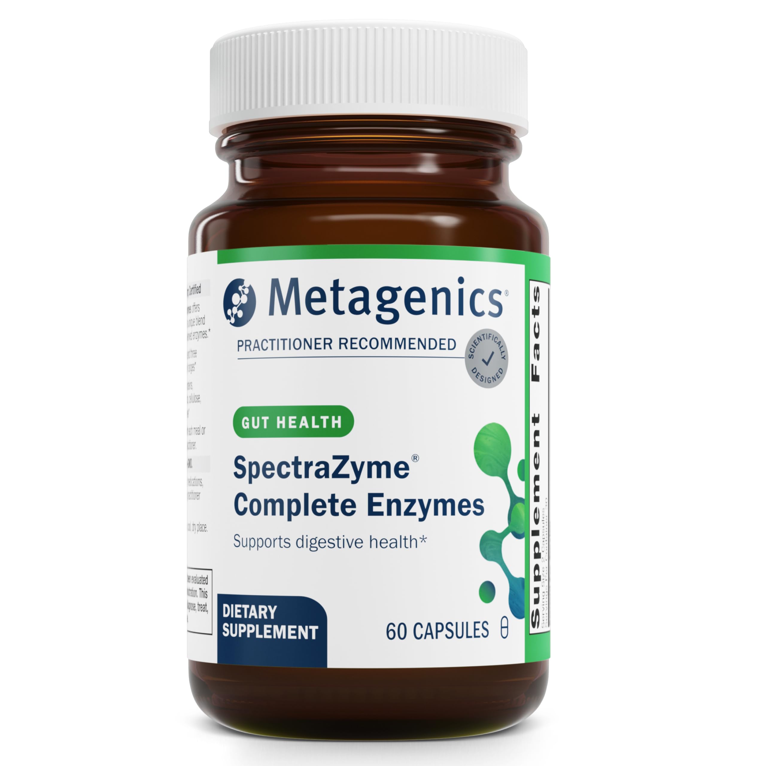 Metagenics SpectraZyme Enzyme Complex – Plant-Based Digestive Enzymes (Gluten-Free, Vegan) – 60 Capsules
