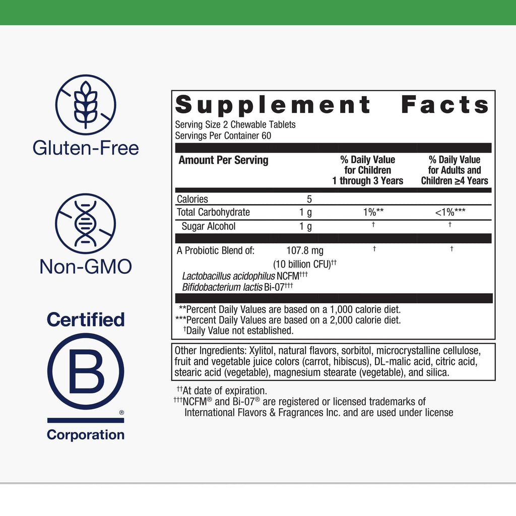 Metagenics UltraFlora Kids Probiotic – 10B CFU for Ages 3+ | 120 Count