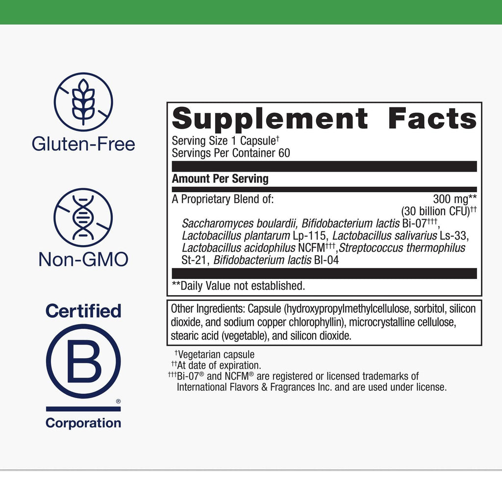 Metagenics UltraFlora Spectrum Probiotic – Shelf-Stable 60 Caps, 2-Month Supply, Non-GMO & Gluten-Free