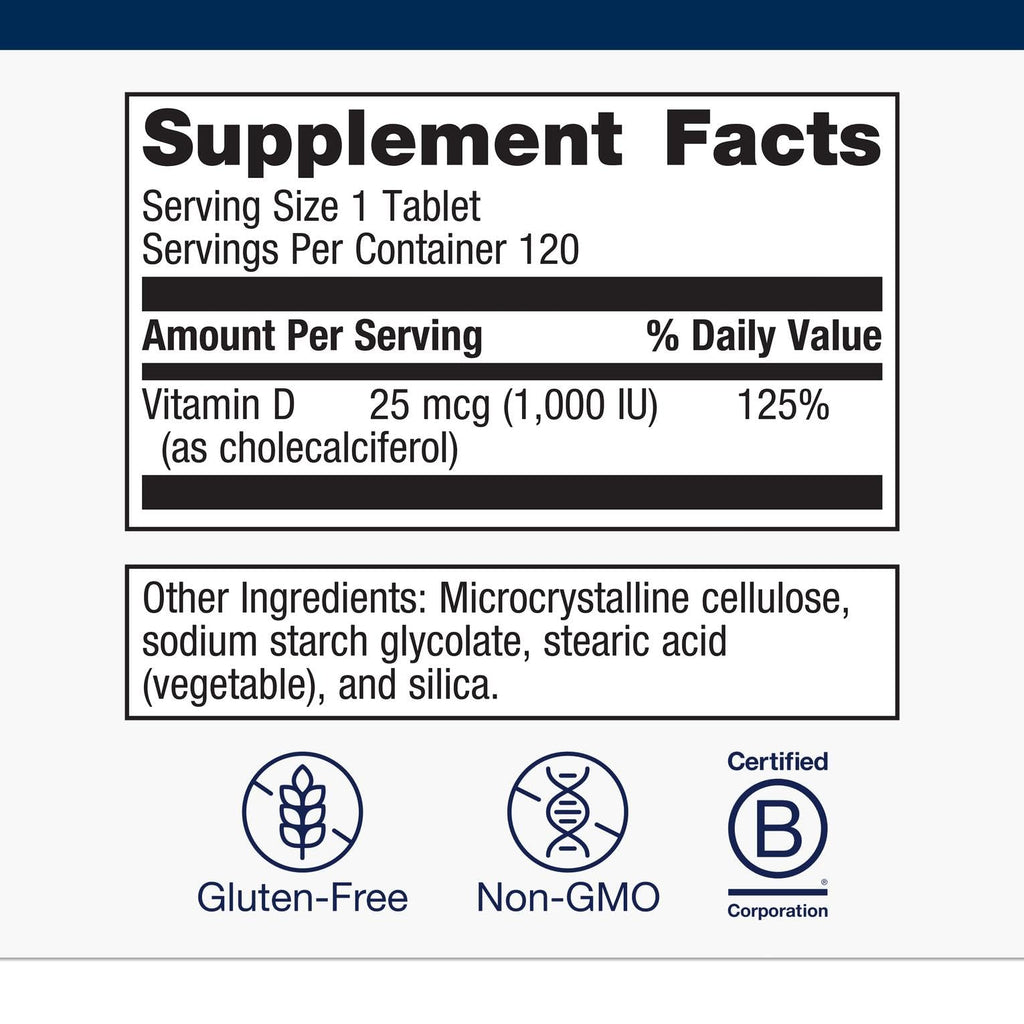 Metagenics Vitamin D3 1000 IU – Vitamin D Supplement for Bone, Cardiovascular, and Immune Health – 120 Count