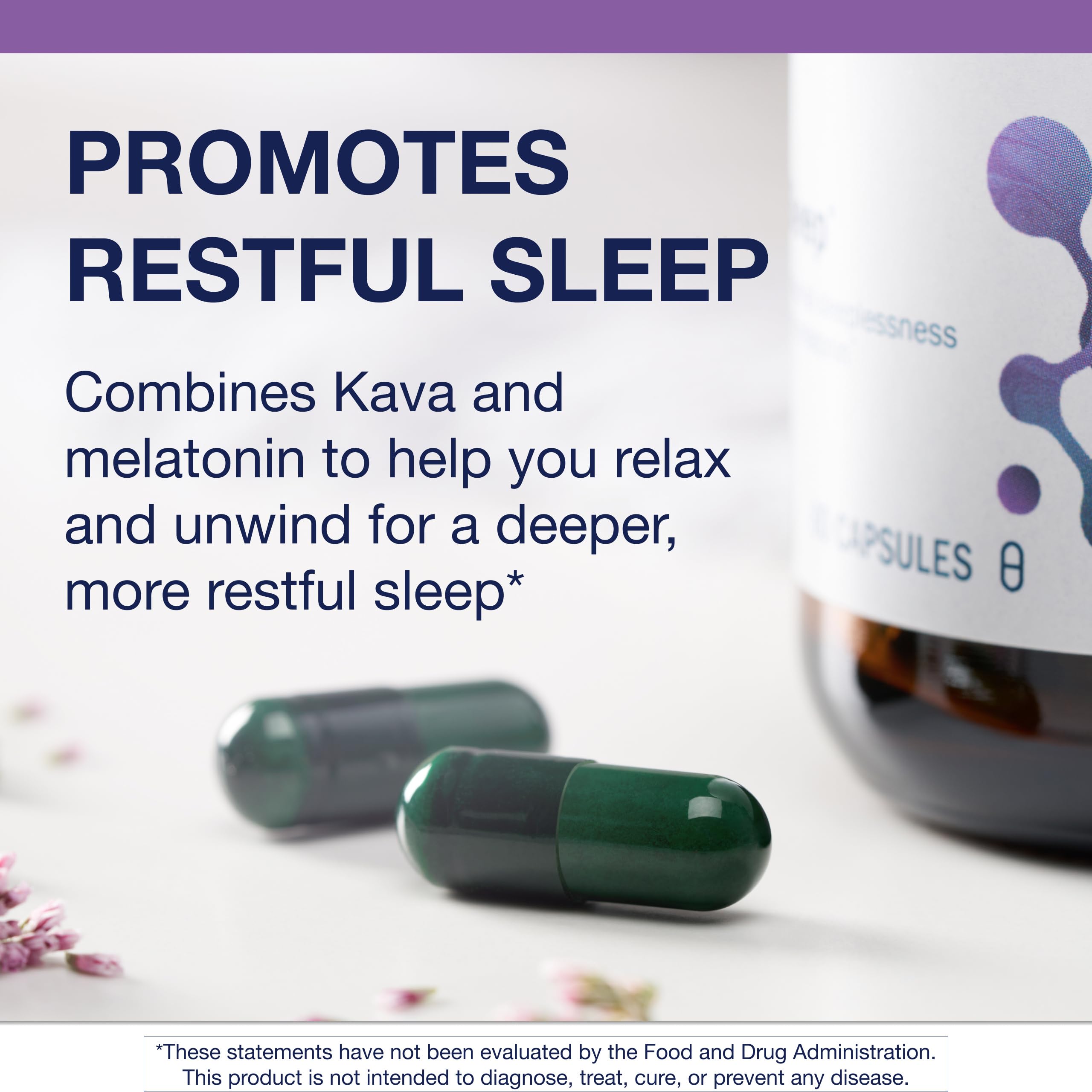 Metagenics MetaSleep Dual-Phase Melatonin Sleep Supplement – Kava Root, 60 Capsules – Non-GMO, Gluten-Free