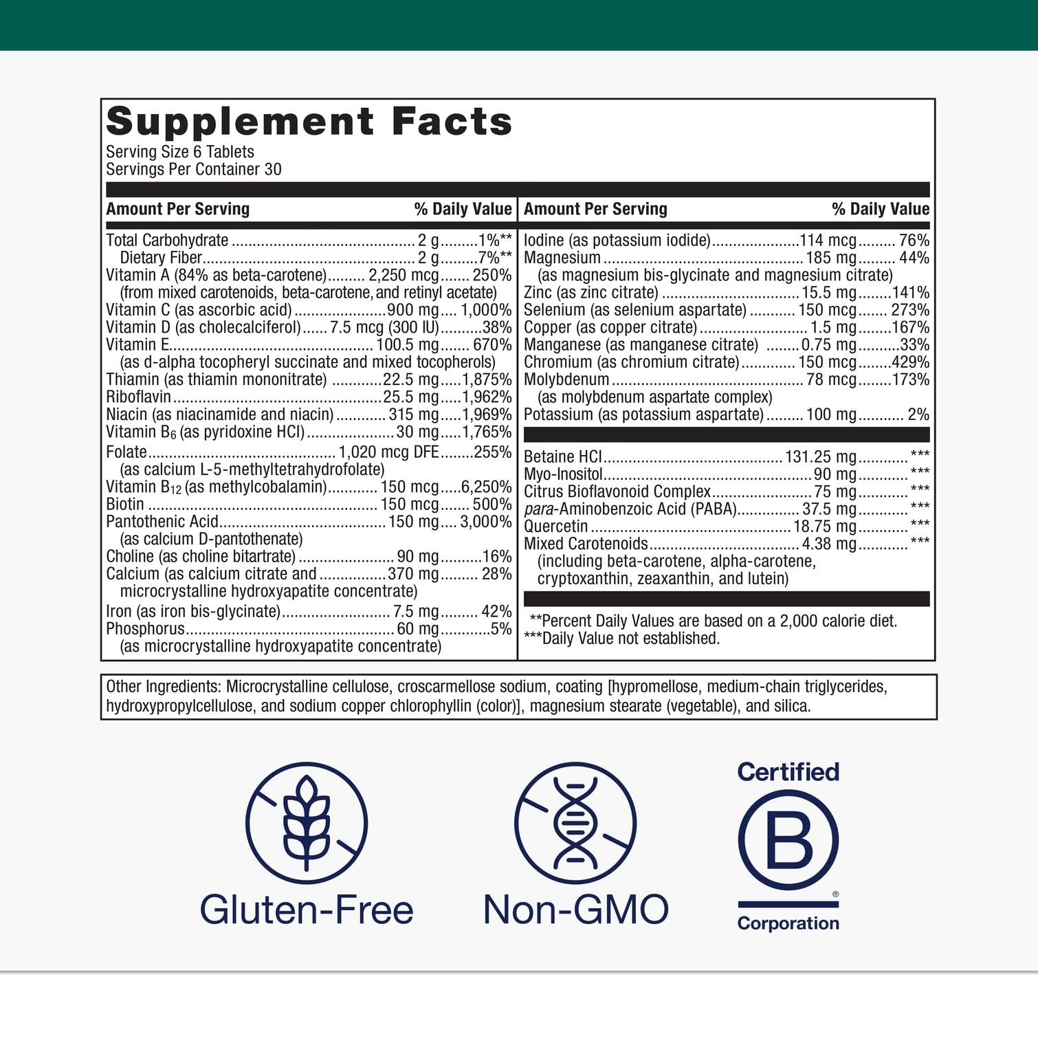 Metagenics Multigenics Intensive Care Multivitamin with Iron – High-Absorption Formula | Immune & Cellular Health | 180 Tablets