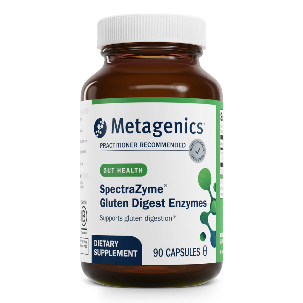 Metagenics SpectraZyme Gluten Digest Enzymes - Gluten Breakdown & Gut Support - 90 Capsules
